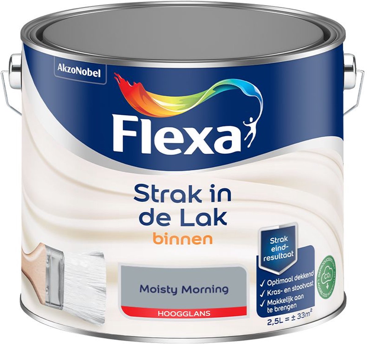 Flexa - Strak In De Lak Binnenlak Hoogglans - Moisty Morning - 2,5 L - Kleur Van Het Jaar 2027