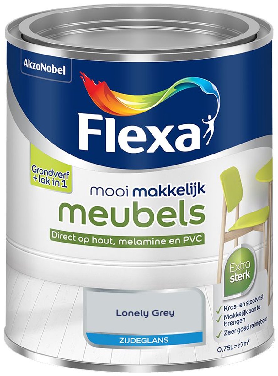 Flexa - Mooi Makkelijk Meubels Zijdeglans - Lonely Grey - 750 Ml - Kleur Van Het Jaar 2027