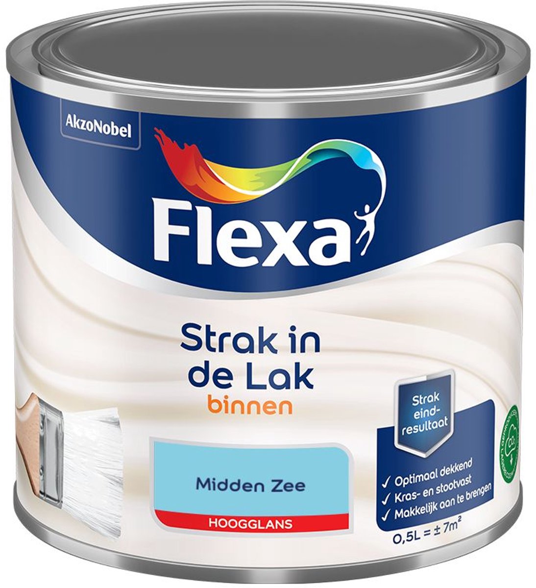 Flexa - Strak In De Lak Binnenlak Hoogglans - Midden Zee - Mengverf - 500 Ml