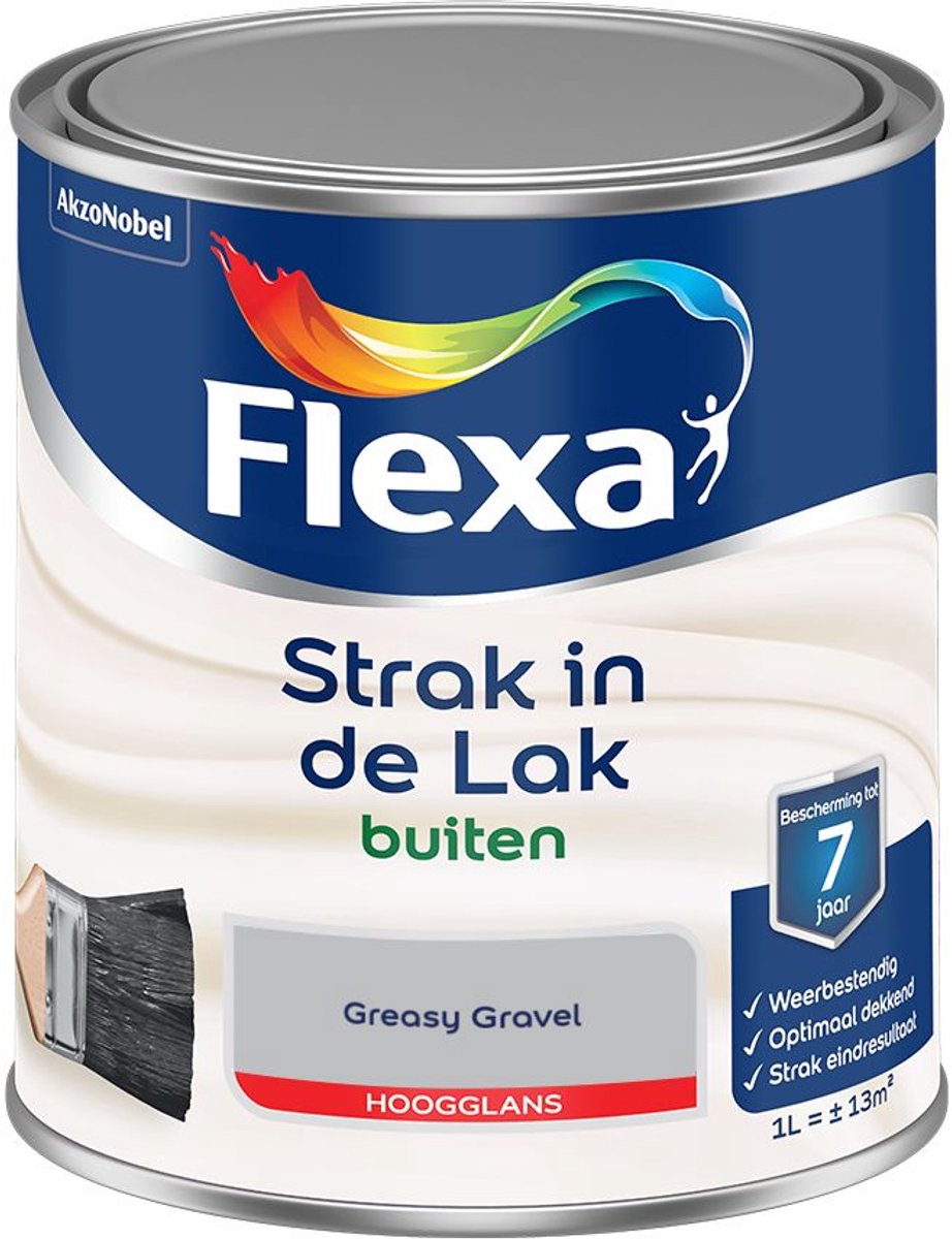 Flexa - Strak In De Lak Buitenlak Hoogglans - Greasy Gravel - 1 L - Kleur Van Het Jaar 2027