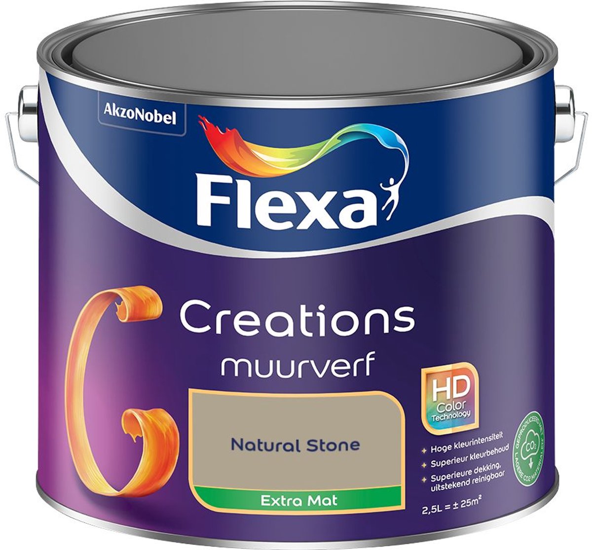 Flexa - Creations Muurverf Extra Mat - Natural Stone - 2,5 L - Kleur Van Het Jaar 2027