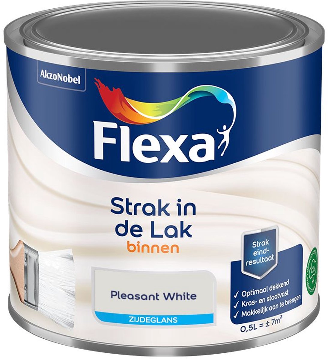 Flexa - Strak In De Lak Binnenlak Zijdeglans - Pleasant White - 500 Ml - Kleur Van Het Jaar 2027