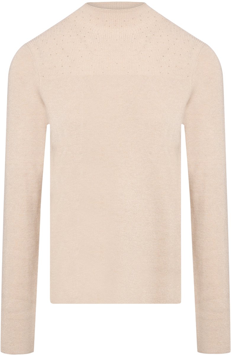 Fracomina trui beige met opstaande col en glinsterende details voor dames - S (36)