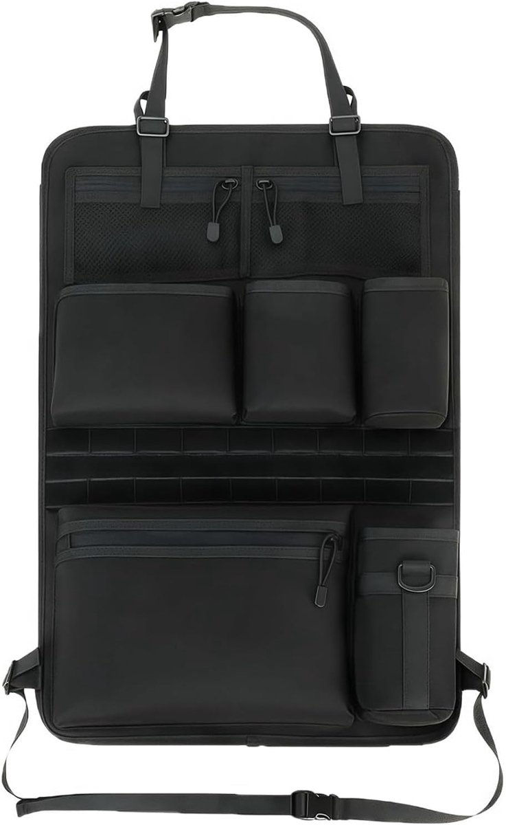 Autostoelorganizer 42x62cm met MOLLE-systeem, zwart