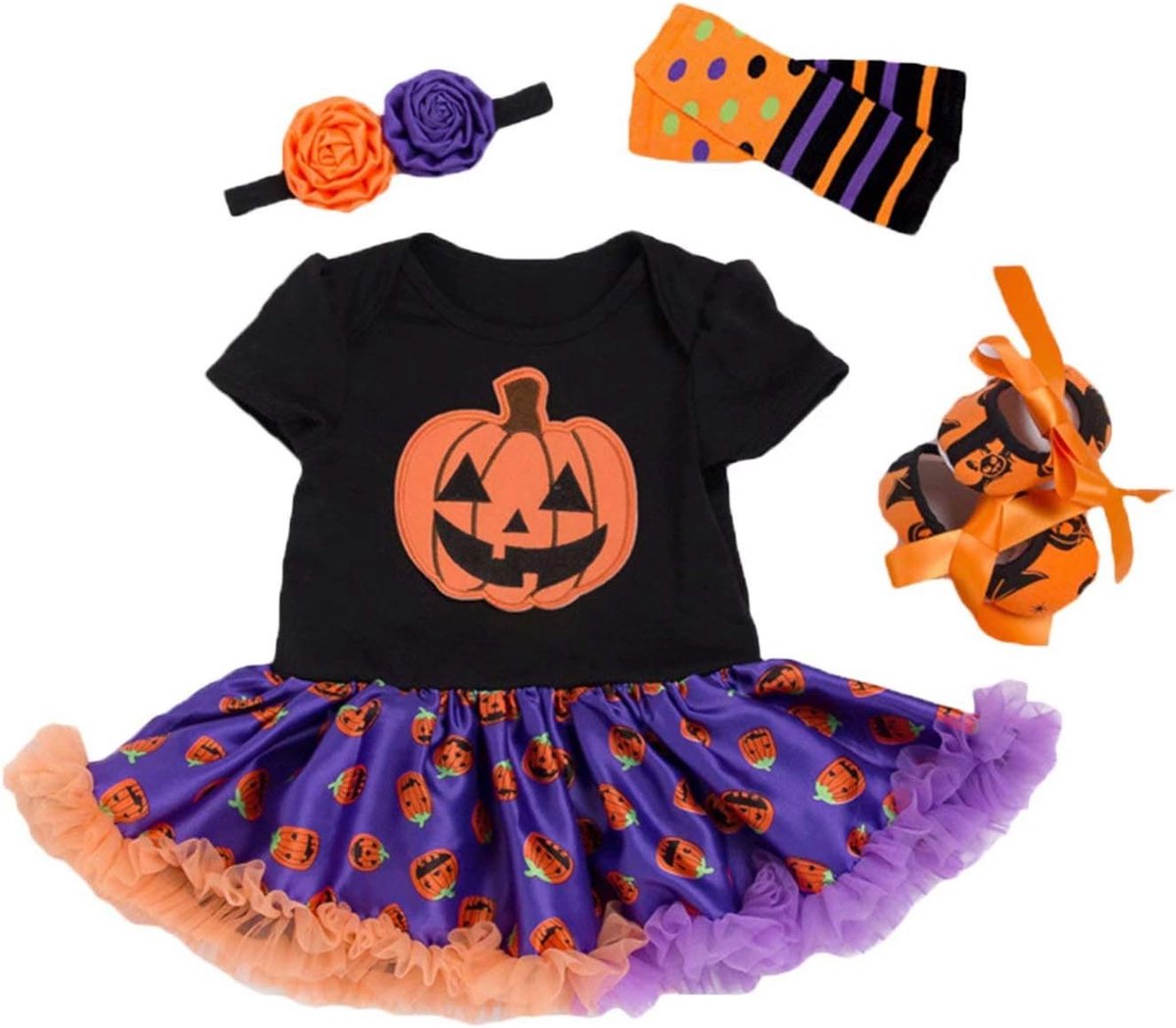 Meisjes Eerste Halloween-kostuum Kleding voor Thanksgiving Baby Pompoen Jurk