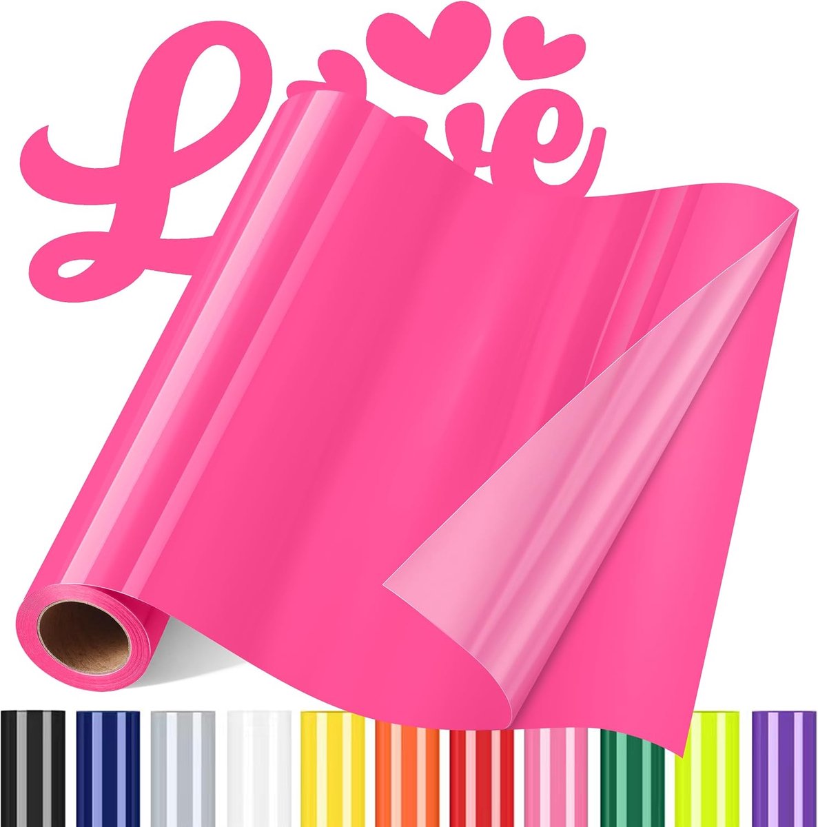 Vinyl om op te Strijken voor Stoffen, Flexfolie Textiel, Neon Roze