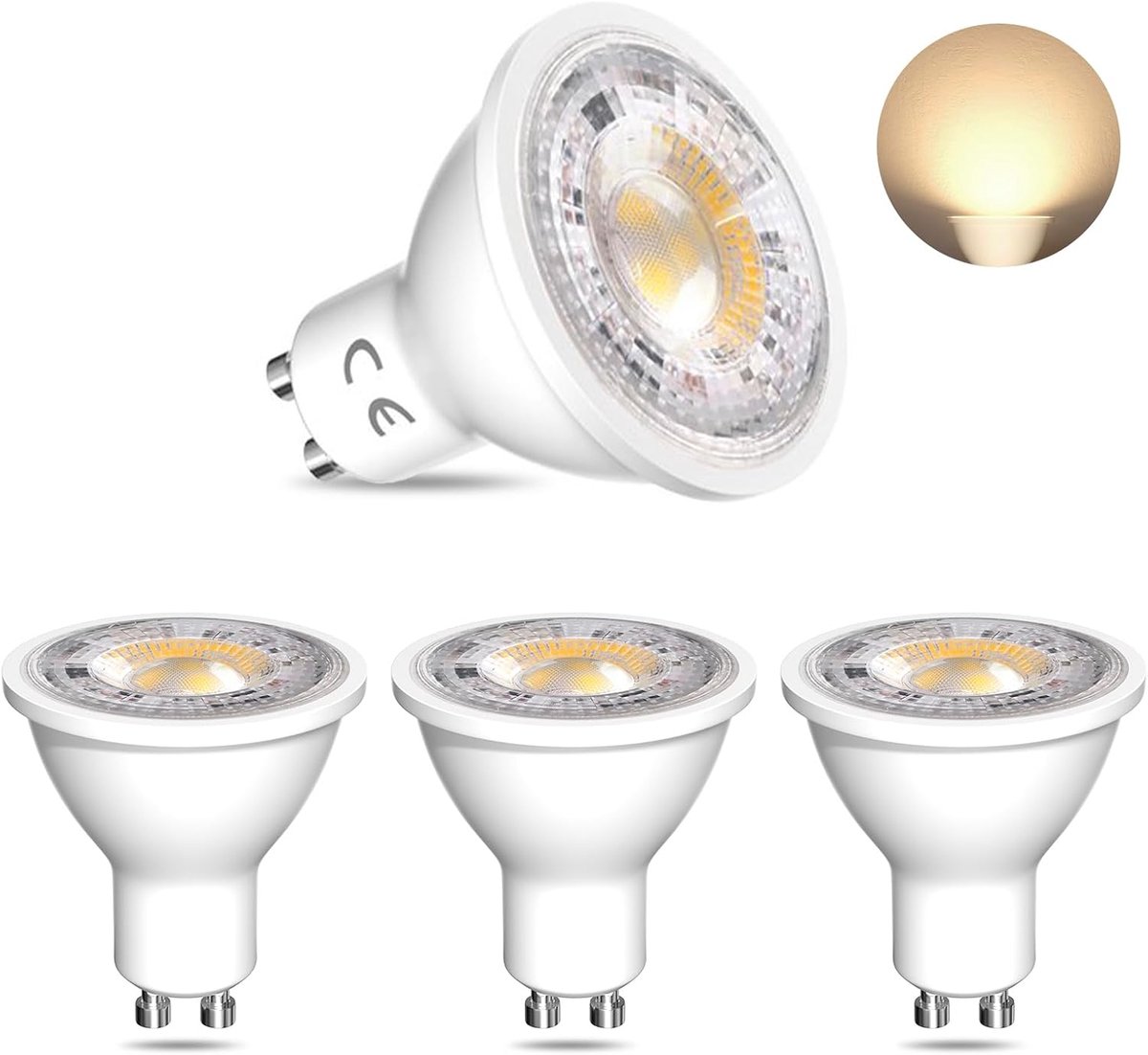 LED-lampen, 12V MR16 LED-lamp spot lamp 4000K neutraal wit, niet-dimbare GU10 lamp vervanging voor railverlichting, keuken, woonkamer, 7W equivalent 65W, 650LM, 4 stuks