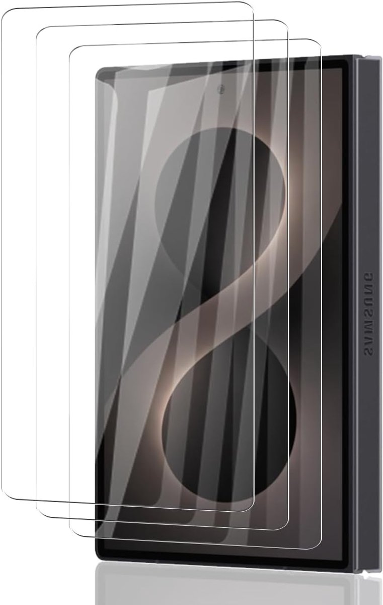 Beschermfolie voor Samsung Galaxy Z Fold 8, pantserbescherming, glas 3 stuks, displaybescherming, 9H-hardheid, eenvoudige montage, luchtbelvrij, anti-kras, pantserfolie
