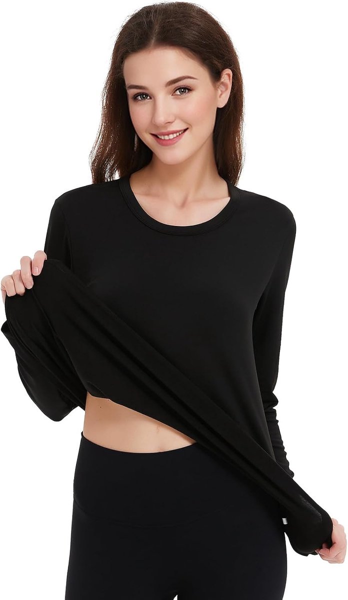 Thermische top dames ronde hals onderhemd dames thermo lange mouwen warm onderhemd ondergoed vrouwen