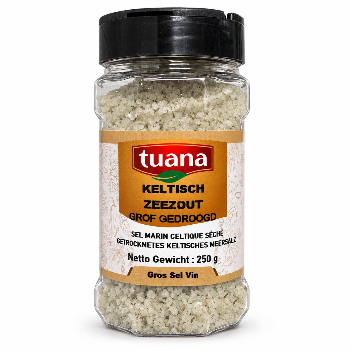 Tuana Kruiden - Keltisch Zeezout Grof Gedroogd - Strooibus 250 Gram - MP-K-0068