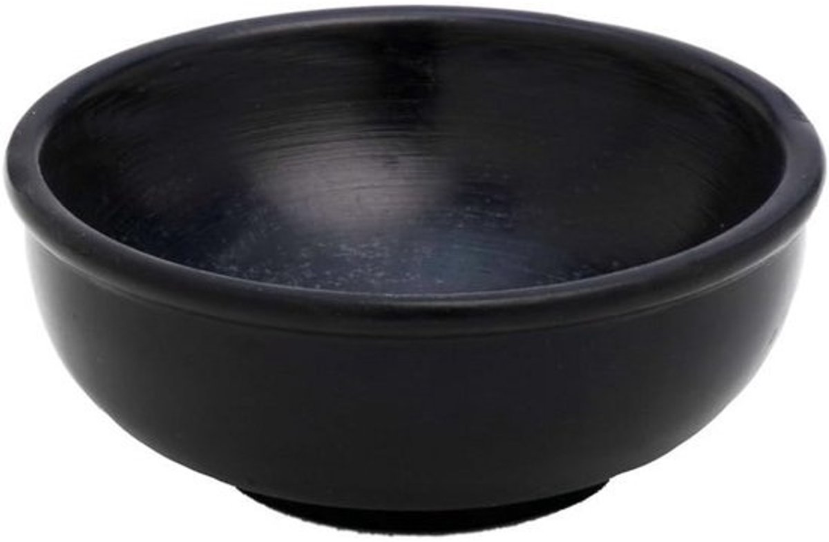 Zwarte Zeepsteen Wierookbrander Decoratief 10 cm Diameter Bloemen Decoratie