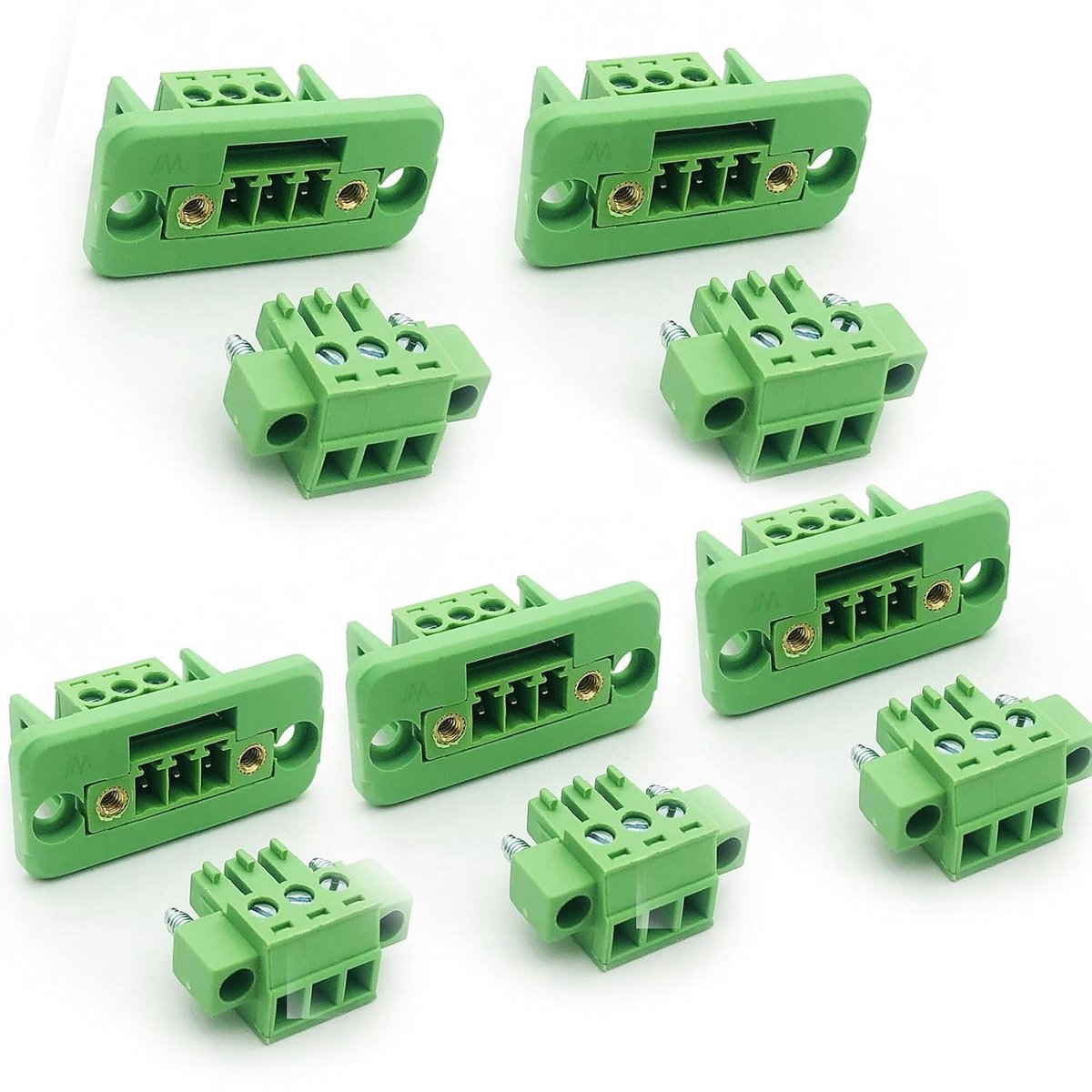 5 sets 3-polige 3,81 mm schroefklemmen connectoren doorgangsklemblok Phoenix type, 8A 300V aansluitblok stekker bus set, 16-28AWG