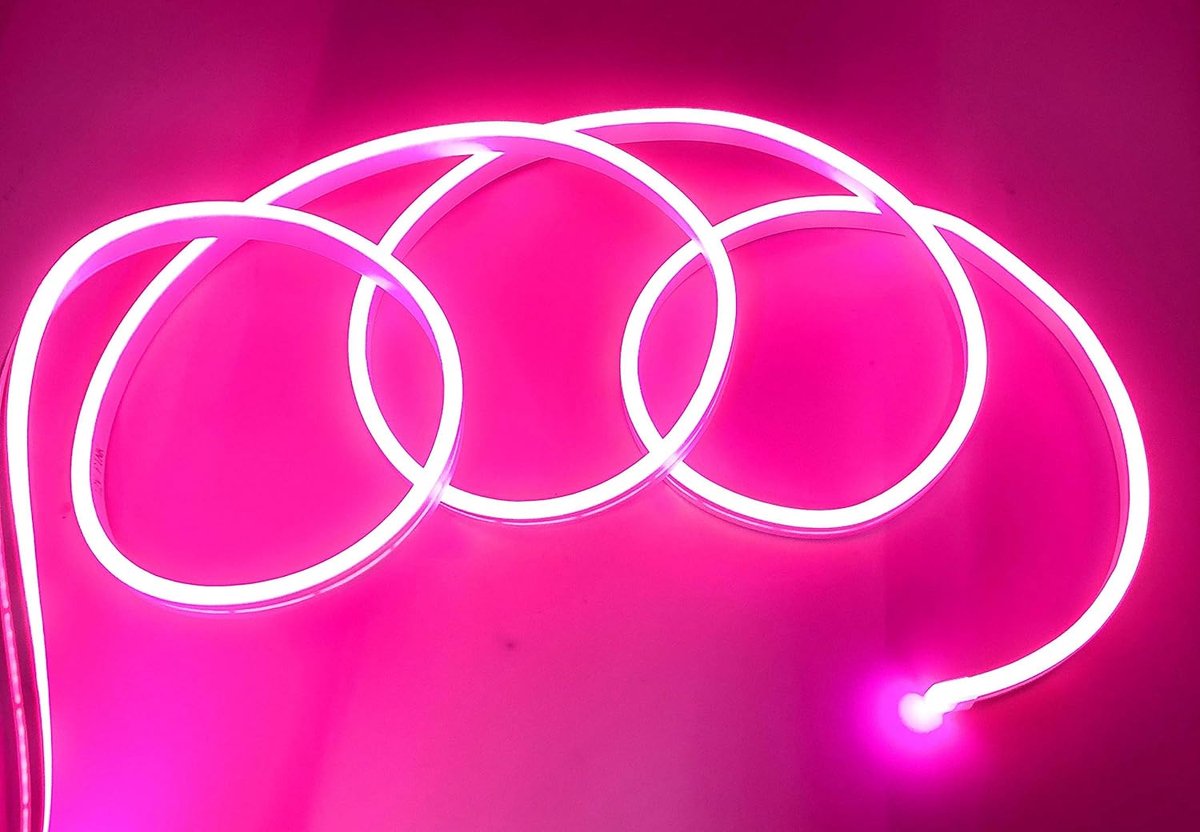 Neon Strip Flexibel Waterdicht IP65 5 Meter 120 led / m 12 V roze