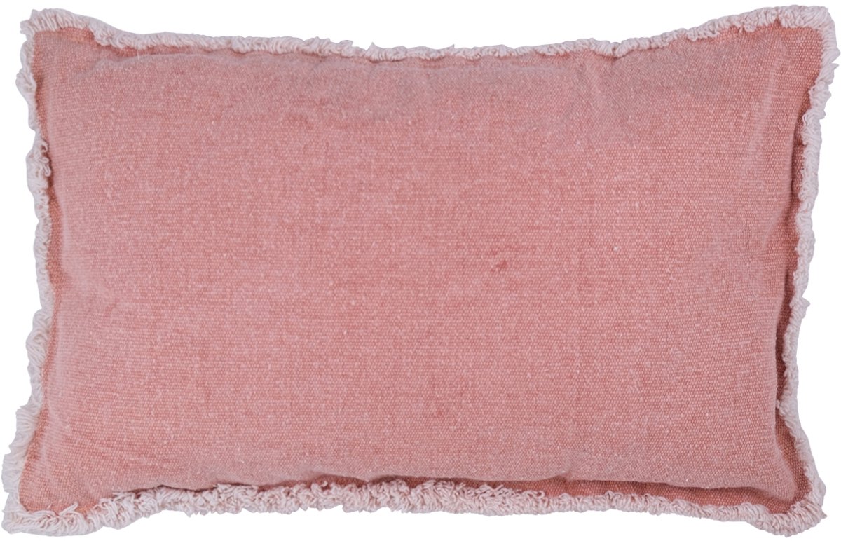 Linen & More Heavy Stonewash kussen koraal 30x50cm Rood