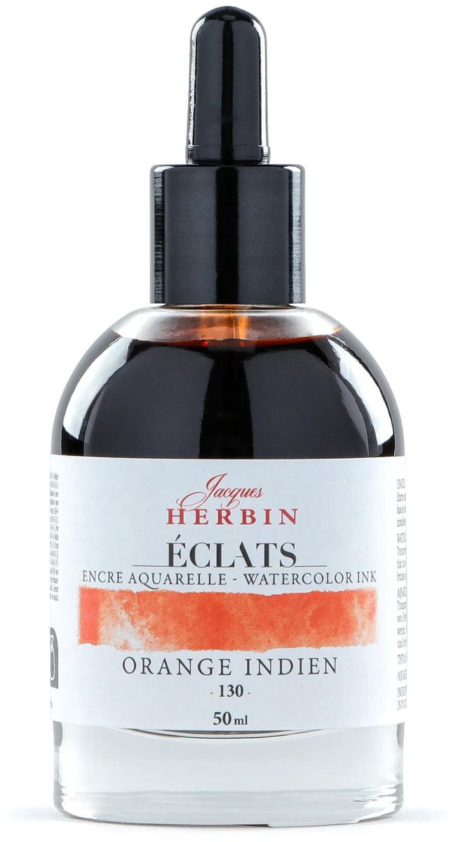 Jacques Herbin Éclats – Aquarel Inkt – Vloeibare Aquarelverf – Indisch Oranje – 130 – 50 ml