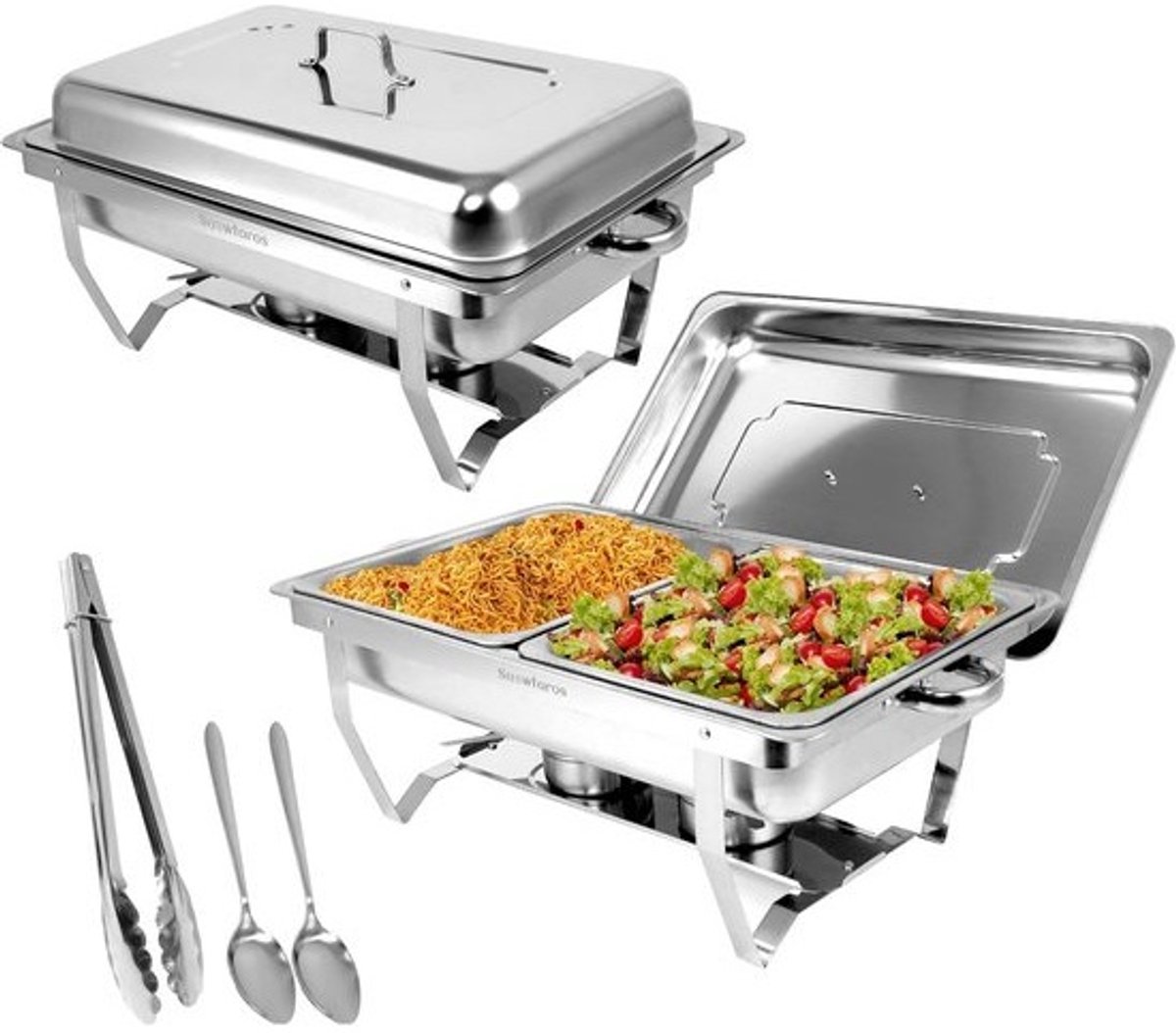 RVS Warmhoudset Buffet (2 stuks) - 2x 9 Liter Voedselverwarmer voor Feesten en Catering