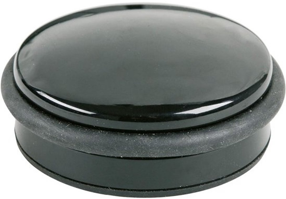 Zware Deurstopper Rond Zwart Met Antislip Rubber - 1.3 KG