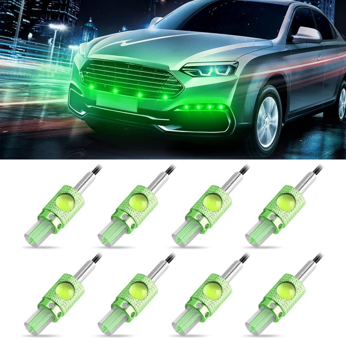 10 stuks led-Eagle Eye Dagrijverlichting 14 mm 12 V 10 W motorfiets zijlichten autorooster bumper positielichten DRL achteruitrijlicht mistlampen groen verkeerslicht