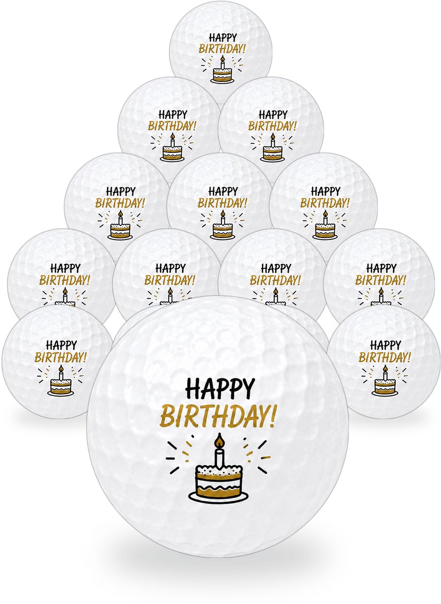 Wilson Golfballen Verjaardag Zwart Goud - Verjaardag Golf Cadeau - 15 stuks