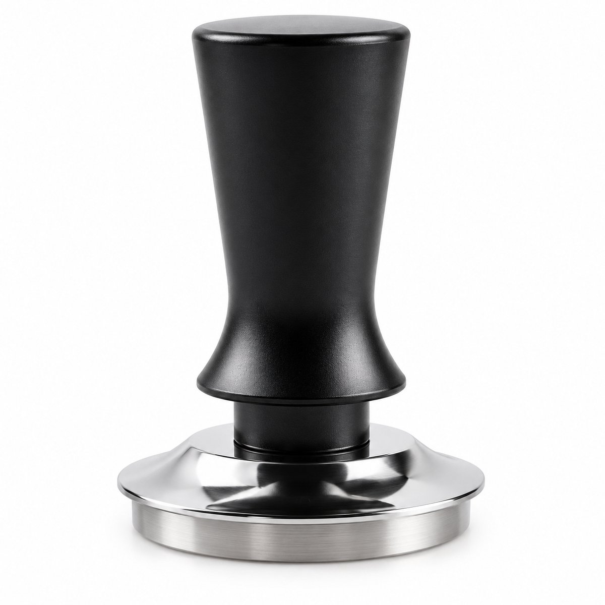 DrPhone BaristaPress 53 – Koffietamper 53 mm – Zelfnivellerende Espresso Tamper met Veer – RVS Basis – Zwart