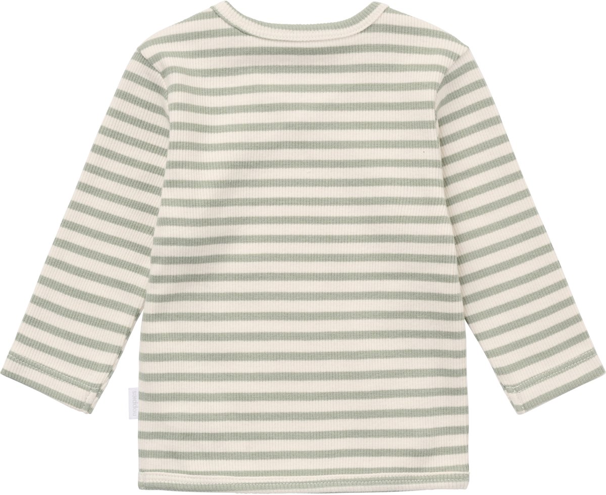 Noppies Overslagshirt Stripe Lange Mouw - Maat 62 - Iceberg Green