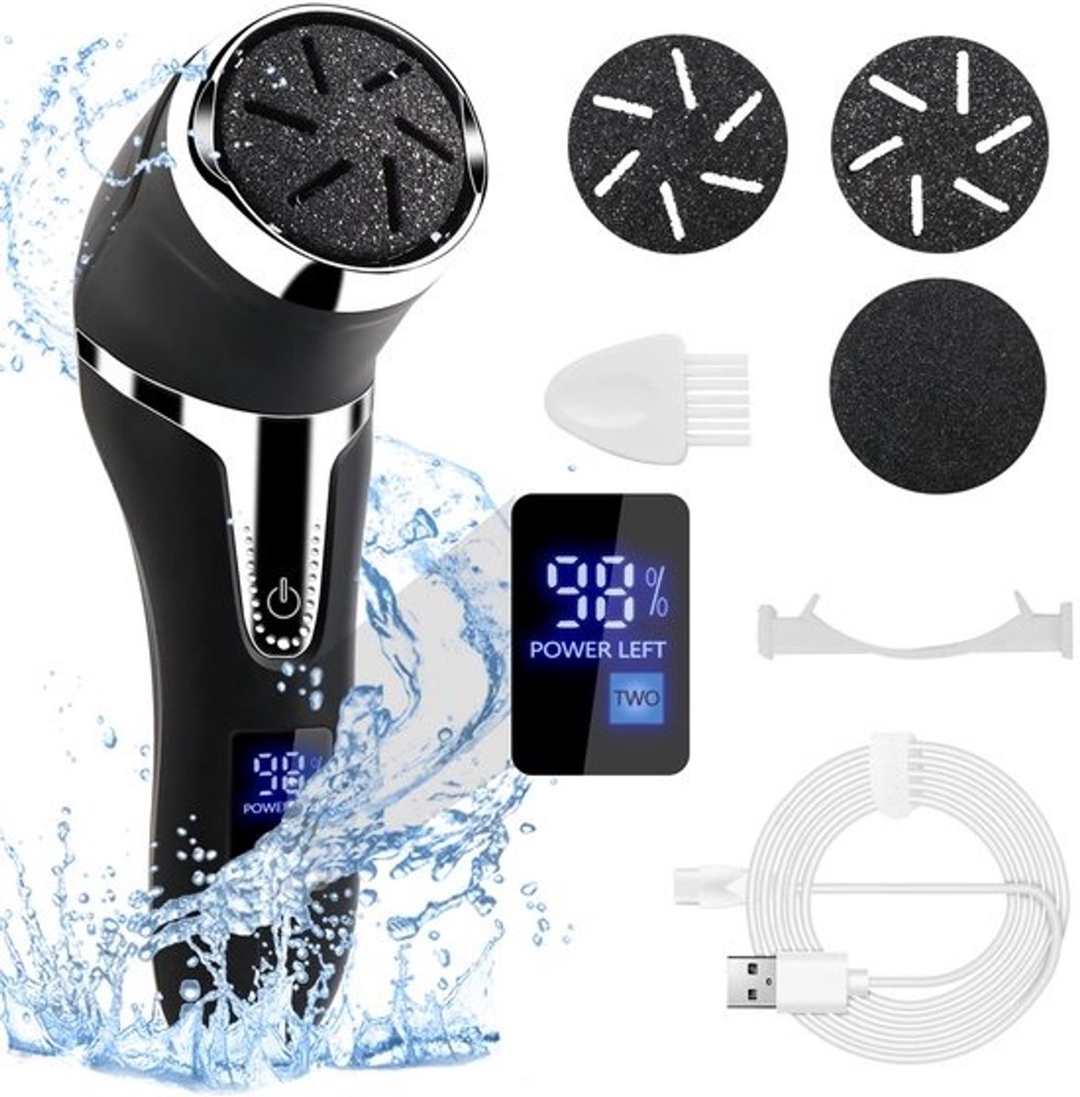 SnelShoppen - Oplaadbare Elektrische Voeten Eelt Remover, Draagbare IPX7 Voetvijl, Professionele Pedicure Gereedschap voor Thuisgebruik, Voetverzorgin