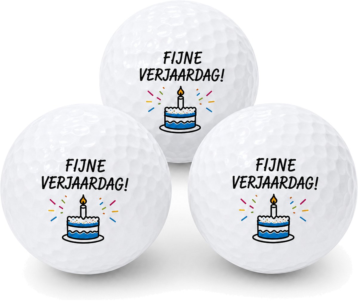 Wilson Golfballen Fijne Verjaardag - Verjaardag Golf Cadeau - 3 stuks