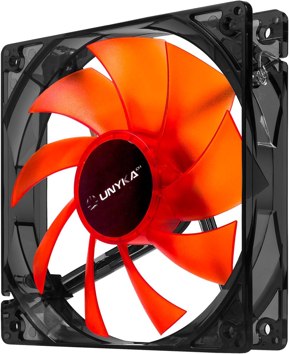 Ventilator 120 mm - Transparant met rode led - 1200 omw/min - Ideaal voor krachtige koeling - ShopVlot