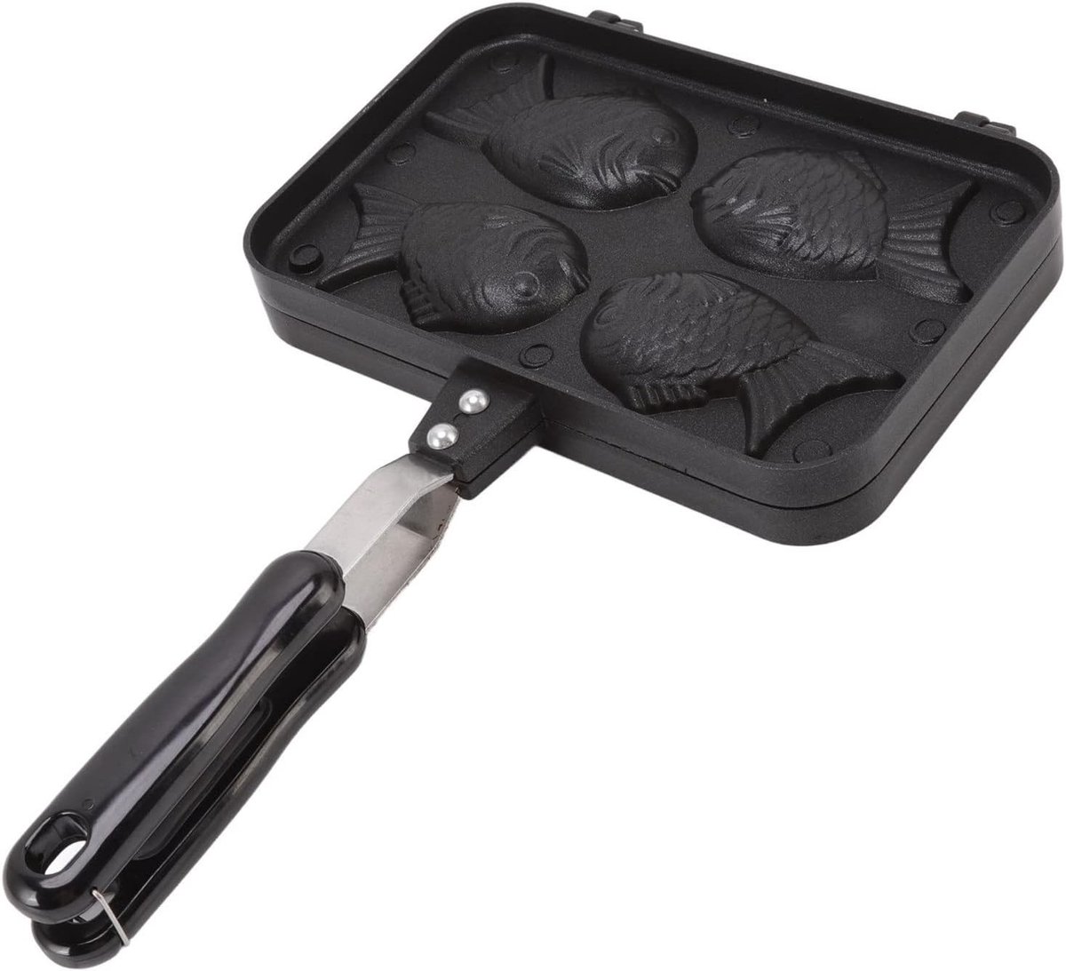Taiyaki Visvorm en Wafelijzer, Dubbele Bakvorm voor Non-Stick Bakken, Ideaal voor Taarten en Snacks met Anti-verbrand Handvat