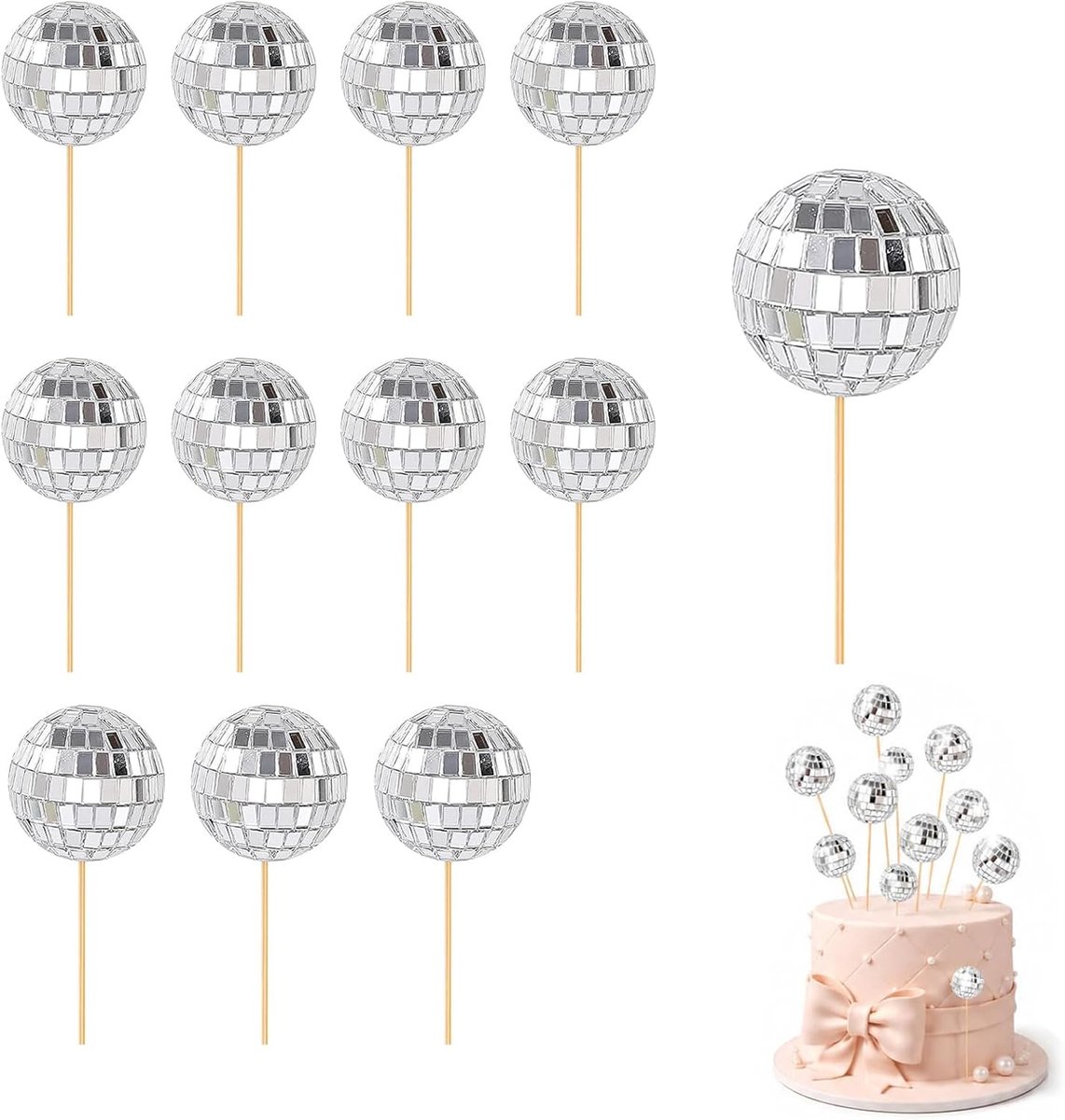 Stks Cake Decoratie Mini Disco Ballen