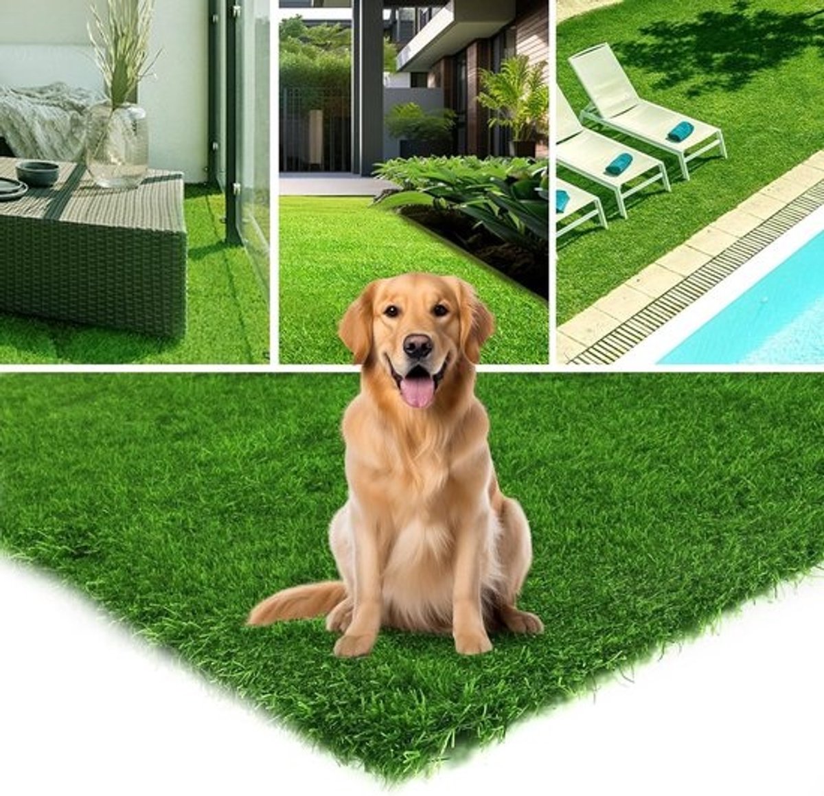 Realistisch Kunstgras voor Honden en Tuin - Met Afvoergaten, Waterdicht