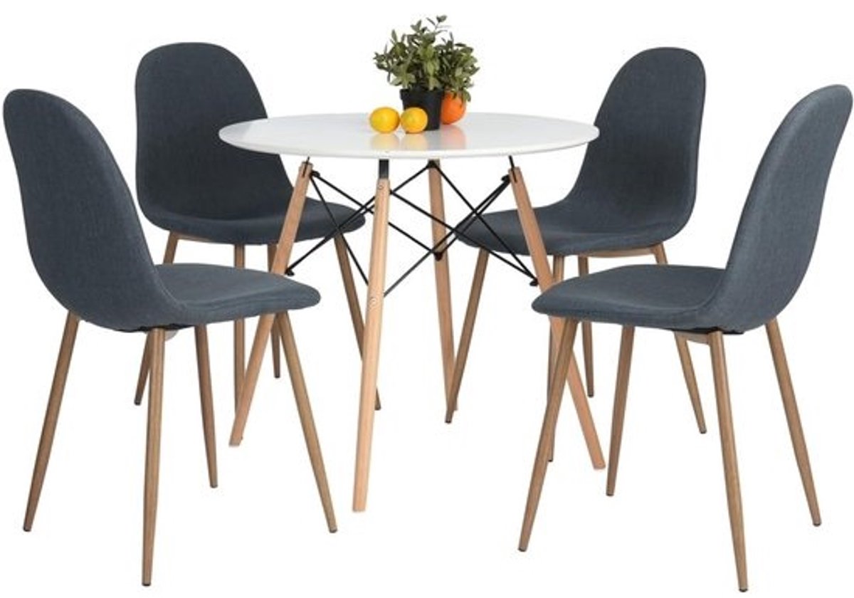 Eettafel - Keukentafel - Gezellig dineren - Modern design - 80 x 80 cm - Wit