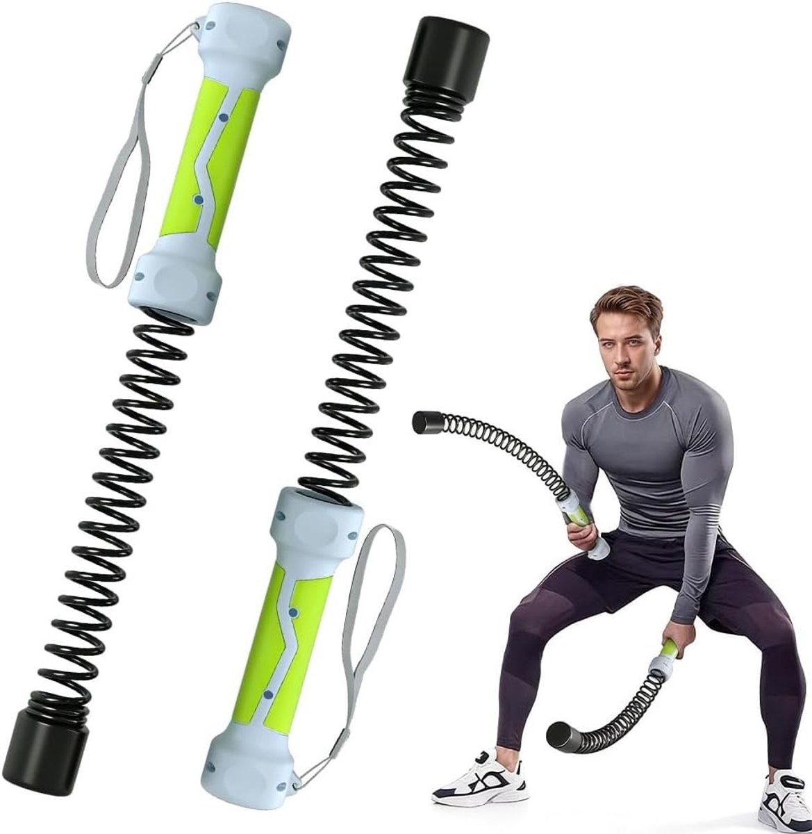 Set van 2 Touwloze Combat Ropes voor Krachttraining en Spieropbouw - Draagbaar Fitnessmateriaal met Antislip Handvat voor Thuis, Gym en Buitenactiviteiten voor Mannen en Vrouwen