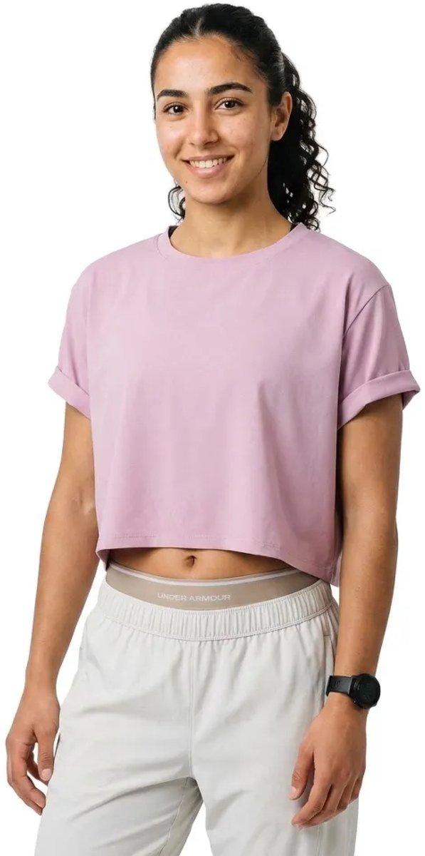 Under Armour Rival Boxy Solid T-shirt Met Korte Mouwen Roze S Vrouw