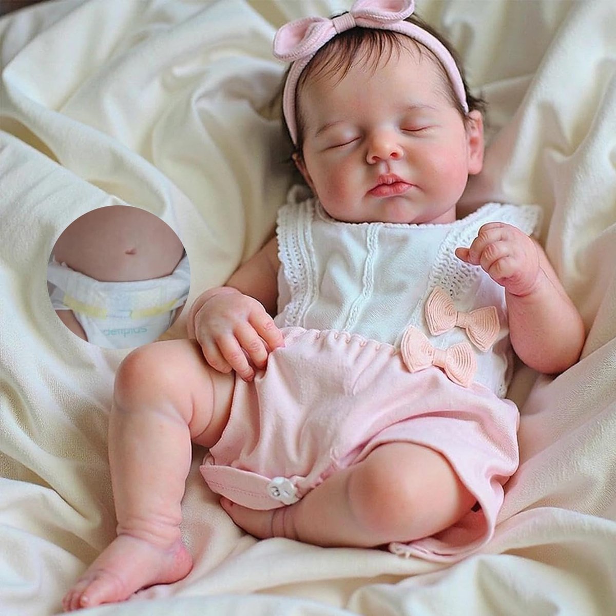 Reborn Baby volledig Vinlyl levensecht 50 cm vinyl baby meisjes, Reborn poppen levensechte babypop