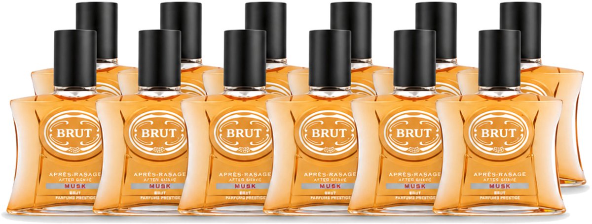12 x Brut – Aftershave Lotion – Musk – 100 ml - Voordeelverpakking - 12 stuks