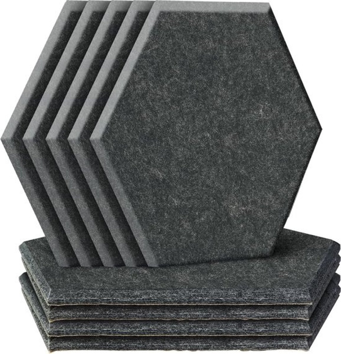 Akoestische platen - Zeshoekige geluidsabsorberende platen met hoge dichtheid voor thuis, opnamestudio en kantoor - 12 stuks