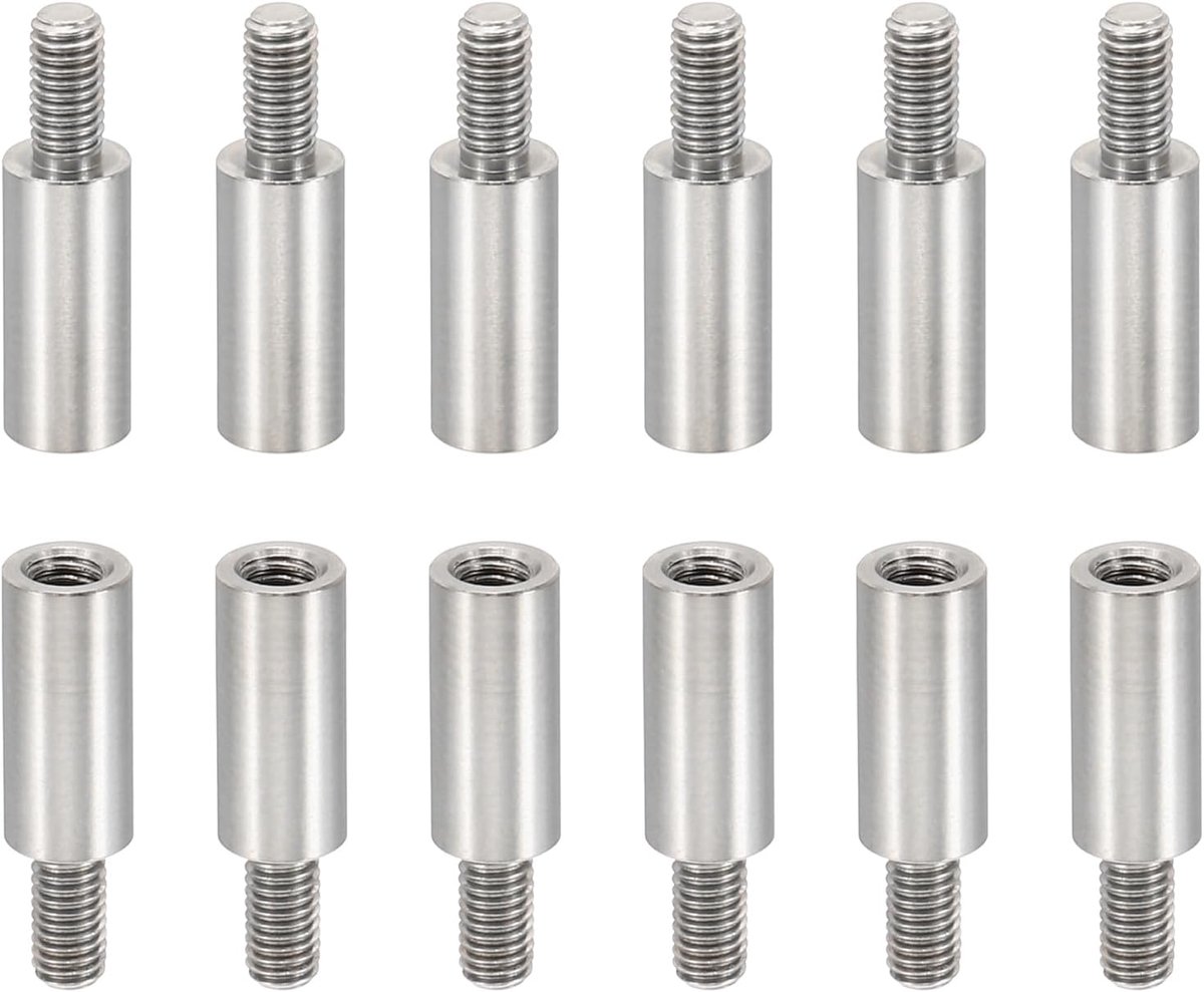 24 stks M3 afstandhouders, M3 12+6 mm afstandhouders afstandhouders aluminium schroefdraad afstandhouders kit 3 mm ID 5 mm OD metrische mannelijke vrouwelijke draad adapters voor printplaat