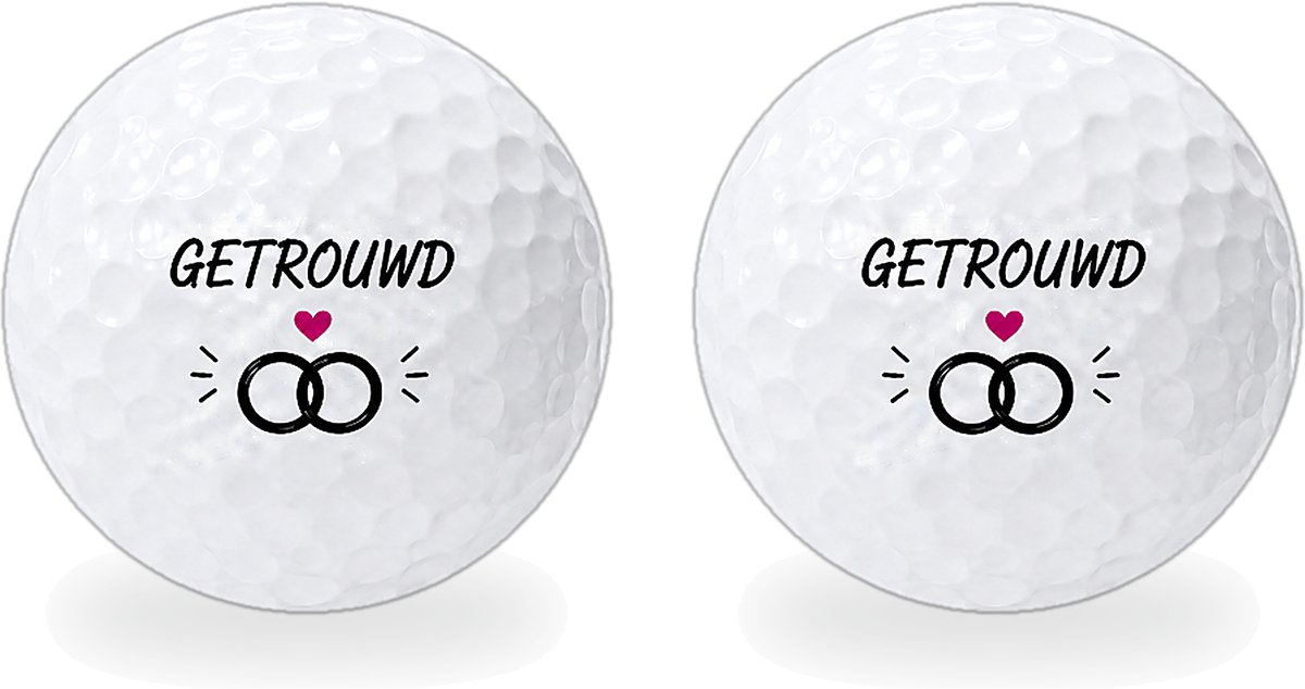 Golfballen Getrouwd - Huwelijk Golf Cadeau - 2 stuks - Wilson - Golfbal met Opdruk