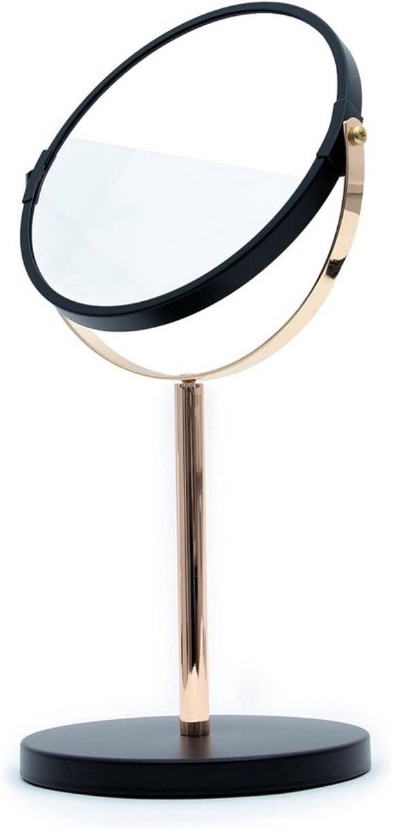 Make-up spiegel tafel spiegel zwart - 169 cm diameter - Dubbelzijdige make-up spiegel met 1x en 5x vergroting - 360 graden draaibaar - Anti-kras coating make up tafel