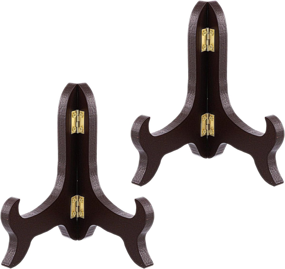 Houten bordenstandaard, 2 stuks, zwarte acrylezels, platen, display, standaard, inklapbare plaathouder, standaard voor verzamelborden, 12,6 x 8 cm