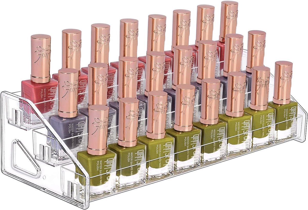 Nagellak organisator, 3-Laags Helder Acryl Nagellak Rek Etherische Olie Houder Cosmetische Vitrine Make-up Organisator Cosmetica Opslag voor Badkamer Ijdelheid Aanrecht
