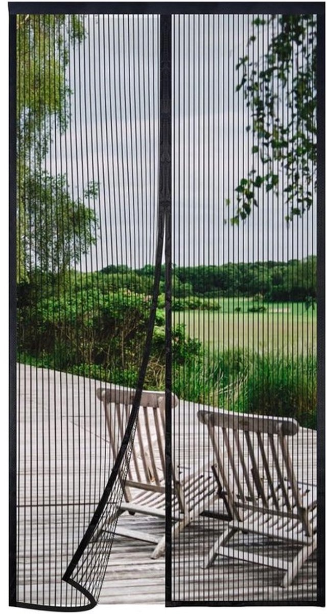 100 x 250cm Magnetisch Vliegengaas voor Deuren - Automatische Sluiting - Anti-Muggen - Eenvoudig te Installeren - Zwart