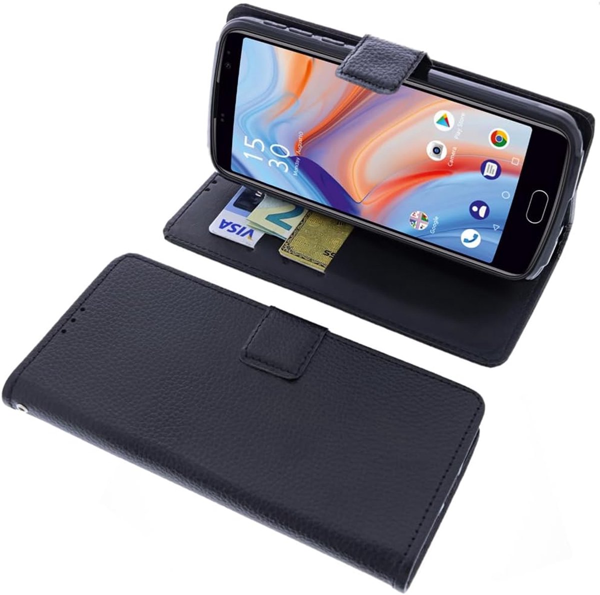 Compatibel met Beafon M7 Premium / M7 Lite Premium Book Style zwart bescherming