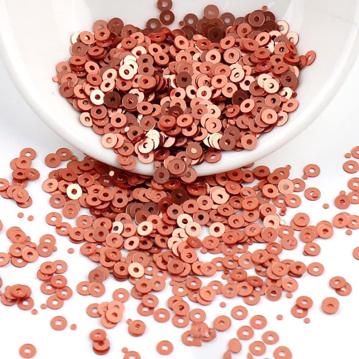 Paillettenset pailletten, knutselen, losse pailletten, cup, glinsterende spangles voor doe-het-zelf kunsthandwerk, naaien, opplakken, rijgen, glanzende decoratieve bruiloft, 4 mm, brons
