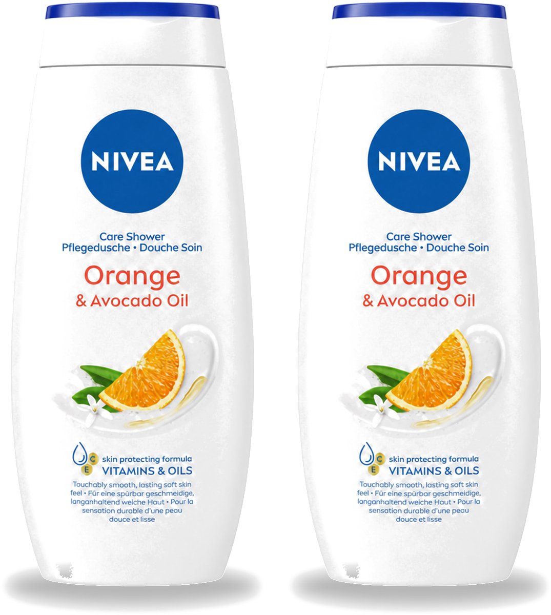 2 x Nivea - Douchegel - Orange - Voelbaar Gladde Huid - 250 ml - Voordeelverpakking - 2 stuks