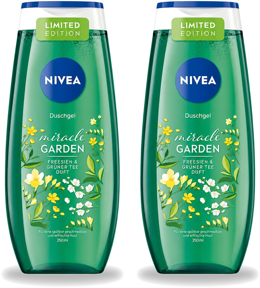 2 x Nivea - Douchegel - Freesia & Groene Thee - 250 ml - Voordeelverpakking - 2 stuks