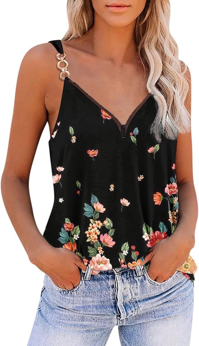 Tanktop Zomer Mouwloze Blouse V-hals Sexy Spaghetti Top Effen Polyester Shirt voor Vrouwen Tops Dames Zomer (Veelkleurig, S-XXL)