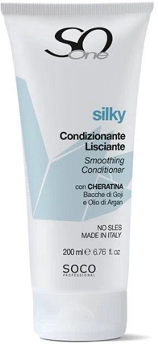 So One Silky Smoothing Conditioner 200 ml – Conditioner voor Weerbarstig Haar – Met Keratine, Goji & Arganolie