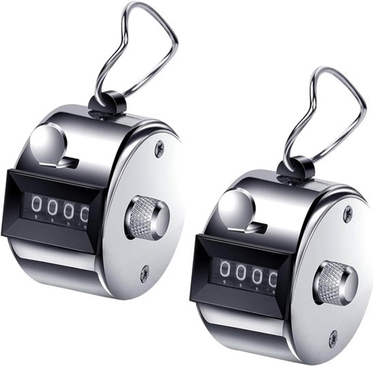 SnelShoppen - 4 Digit Mechanische Teller, Handmatige Click Teller, Duurzame Metaal Teller voor Sport, Fitness, Golf, Bezoekers en Inventarisatie